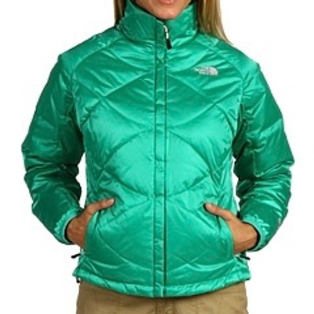 The North Face Aconcagua 550 Down Puffer Jacket Green Women Medium Diamond Quilt